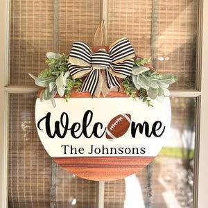 Football Front Door Decor, Football Door Hanger, Football Door Decor, Football Sign, Fall Door Decor, Football Door Sign, Football Wreath