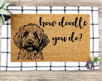How Doodle You Do Doormat, Goldendoodle Doormat, Dog Name Doormat, Labradoodle Doormat, Doodle Doormat, Doodle Decor, Dog Decor