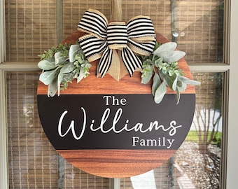 Front Door Decor, Front Door Hanger, Personalized Door Wreath, Door Sign, Last Name Sign, Personalized Family Door Sign, Mother&#39;s Day Gift