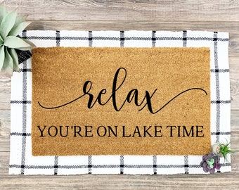 Relax You're On Lake Time Doormat, Life Is Better At The Lake Doormat, Lake House Doormat, Lake House Decor, Lake Themed Doormat
