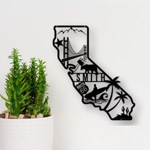 California Metal Sign: Custom California Sign; California Family Name Sign; California Love Sign; California Decor; California Name Sign