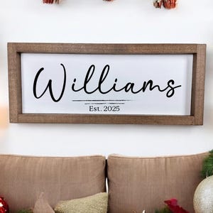 Personalized Last Name Sign with Names and Established Date, Anniversary Sign, Last Name Sign, Wedding Date Sign, Wedding Gift Sign