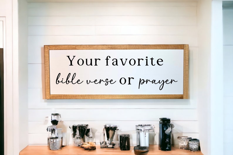 Personalized Bible Verse Sign, Custom Bible Verse Wall Art, Custom Scripture Sign, Custom Quote Sign For Home, Custom Quote Sign image 1