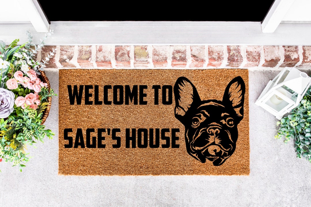 French Bulldog Doormat, Frenchie Doormat, Bulldog Doormat, French