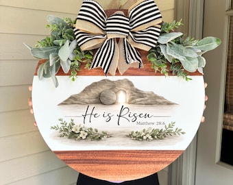 He Is Risen Door Hanger, He Is Risen Wreath, He Is Risen, Easter Door Hanger, Easter Decor, Easter Wreath, Resurrection Wreath, Easter