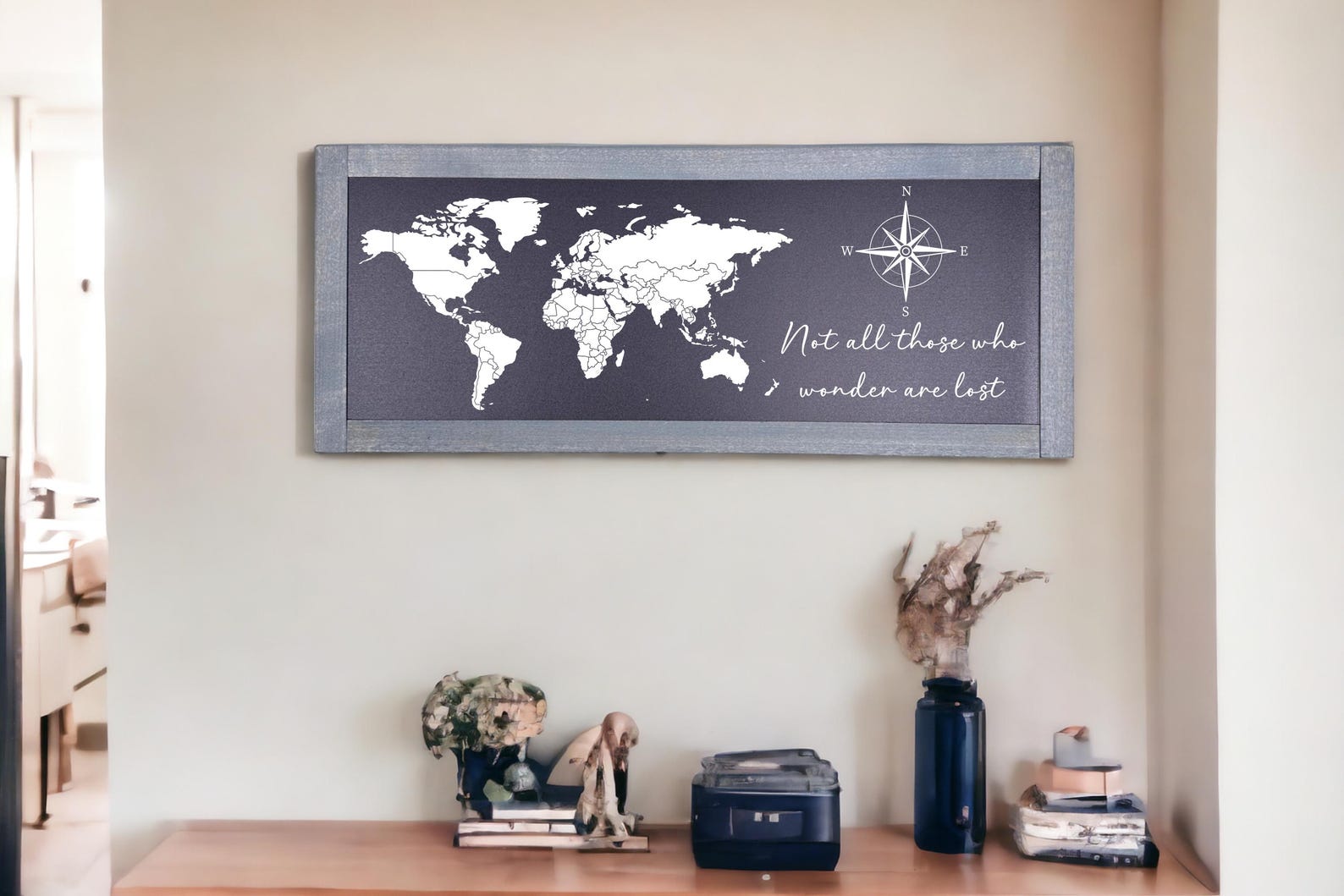 Travel Map Sign World Travel Map, World Map Art, Wooden World Map, Not All Those Who ...