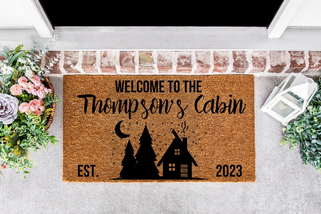 Cabin Doormat, Custom Camping Doormat, Doormat for Cabin, Cabin Decor