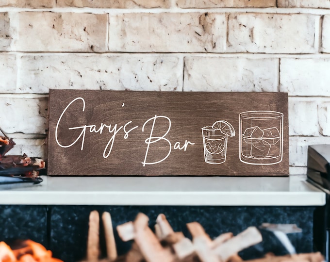 Bar Sign, Wooden Bar Sign, Custom Bar Sign, Bar and Grill Sign, Sign For Dad, Personalized Bar Name Sign,  Home Bar Sign, Patio Sign