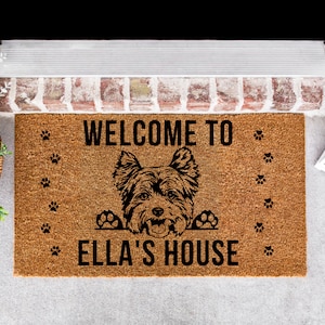 Yorkie Doormat, Yorkshire Terrier Doormat, Yorkie Decor, Dog Doormat, Yorkie Kennel Doormat, Pet Decor, Pet Doormat, Cat Doormat