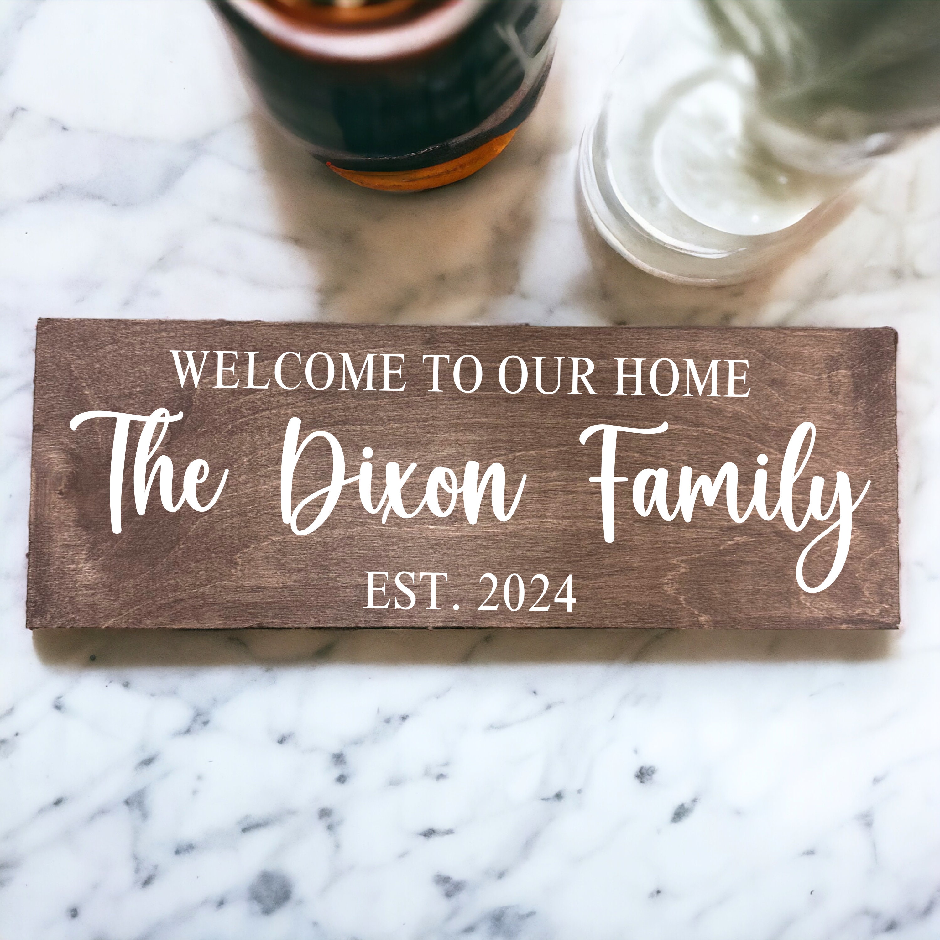 Welcome to Our Home Sign, Wedding Sign, Last Name Wood Sign, Family ...