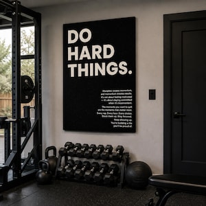 Do Hard Things Sign, Acrylic Wall Art, Motivational Sign, Home Gym Sign, Office Sign, Business Office Sign, Office Decor image 1