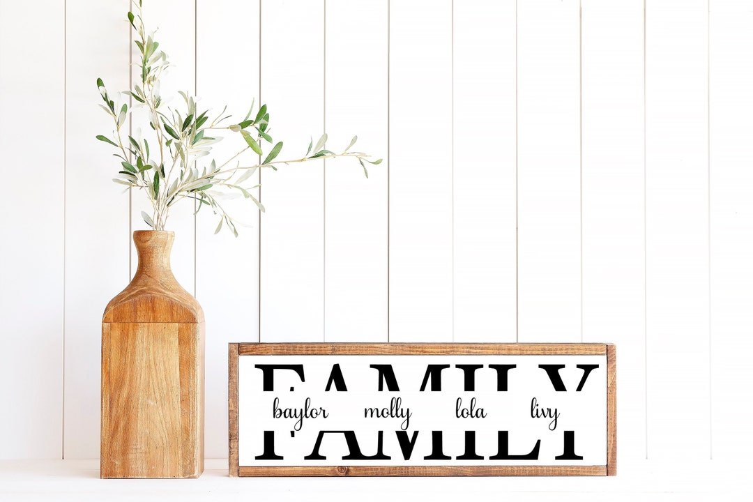 Split Family Sign Split Family Name Sign, Framed Wood Sign, Custom Wood Sign, Wooden ...