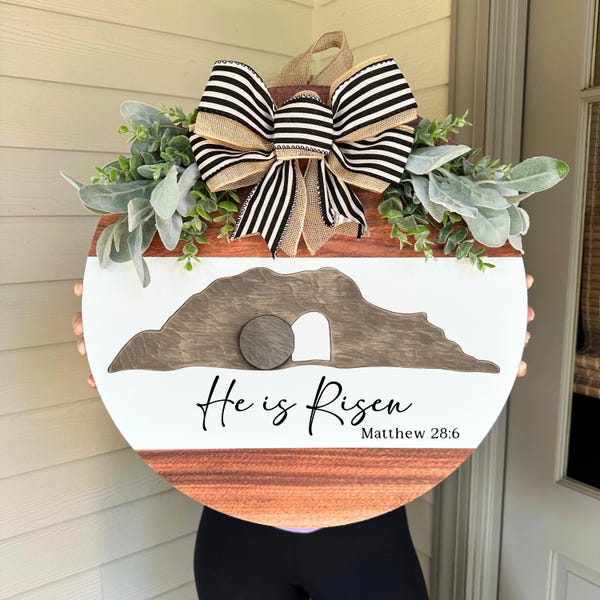 He Is Risen Door Hanger, He Is Risen Wreath, He Is Risen, Easter Door Hanger, Easter Decor, Easter Wreath, Resurrection Wreath, Easter