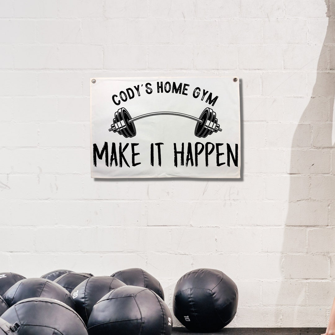 Home Gym Canvas Banner, Home Gym Flag, Do the Fkn Work Flag, Home Gym
