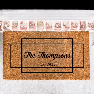 Personalized Family Name Doormat, Family Name Doormat With Date, Last Name Doormat, Custom Doormat, Custom Welcome Mat, Personalized Doormat