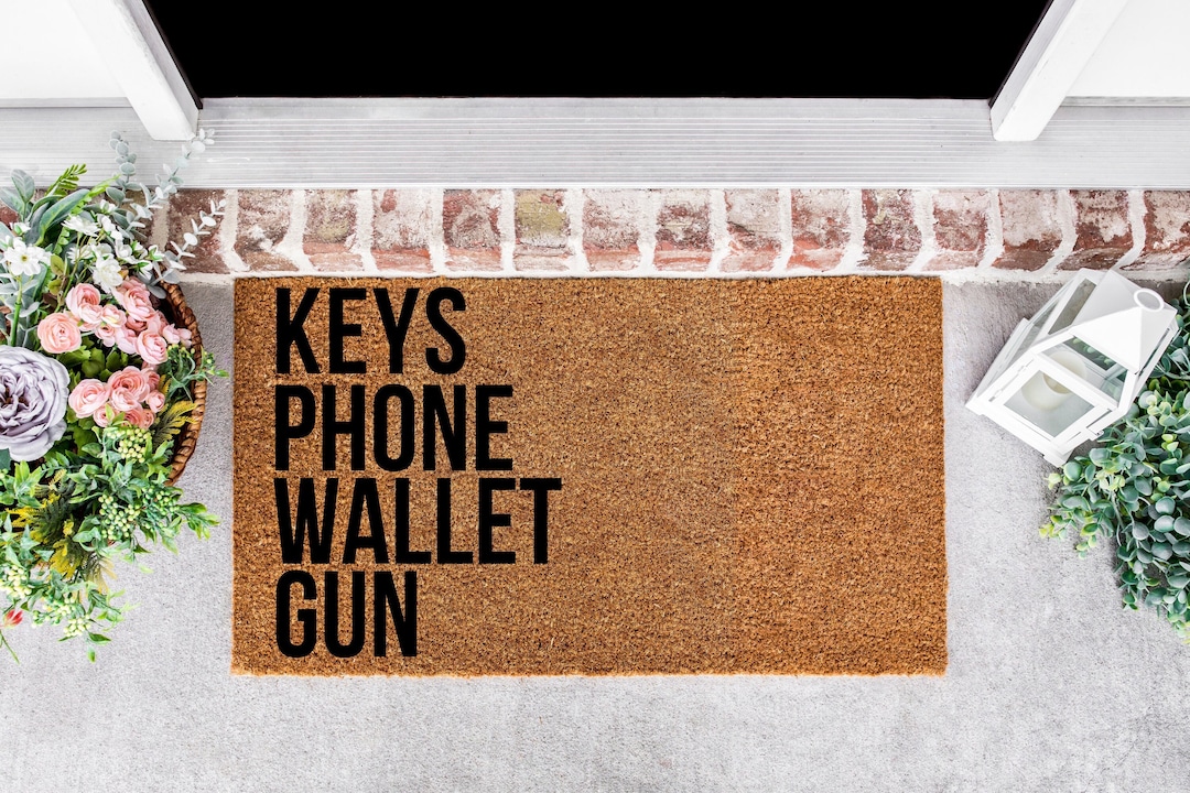 Keys Phone Wallet Gun Doormat Gun Doormat Funny Doormat Etsy