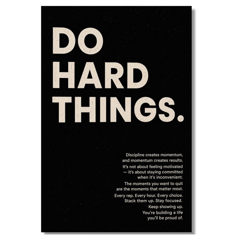 Do Hard Things Sign, Acrylic Wall Art, Motivational Sign, Home Gym Sign, Office Sign, Business Office Sign, Office Decor image 2