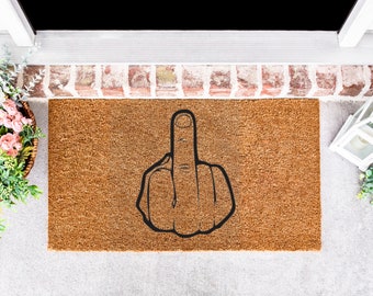 Flipping Off Doormat, Funny Doormat, Flipping off Decor, Go Away Doormat, Custom Doormat, Fathers Day Gift, Privacy Doormat, Funny Home Gift