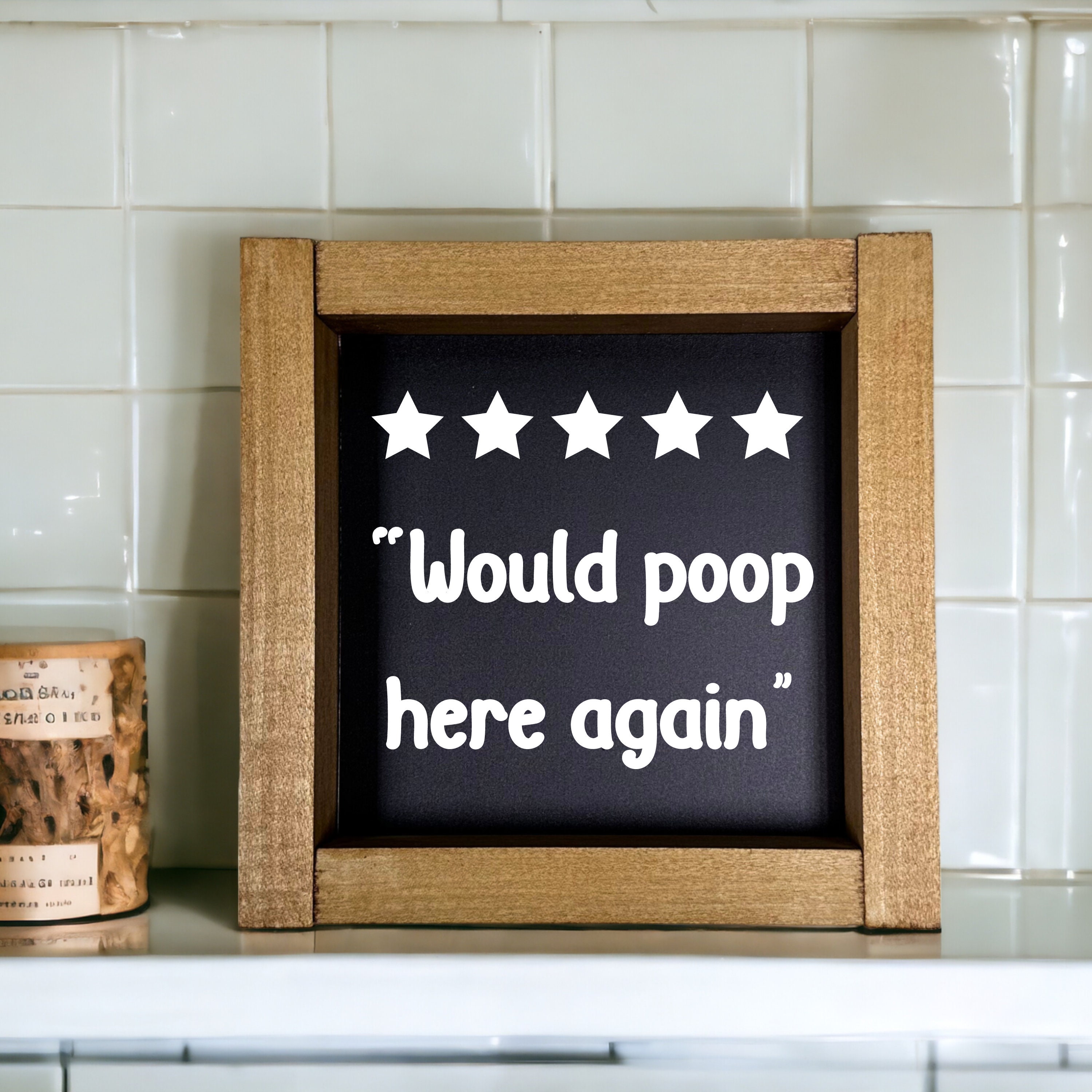 Amazing Experience would Poop Here Again - Cartello divertente per il bagno, 30,5 x 30,5 cm, decorazione da parete per casa colonica