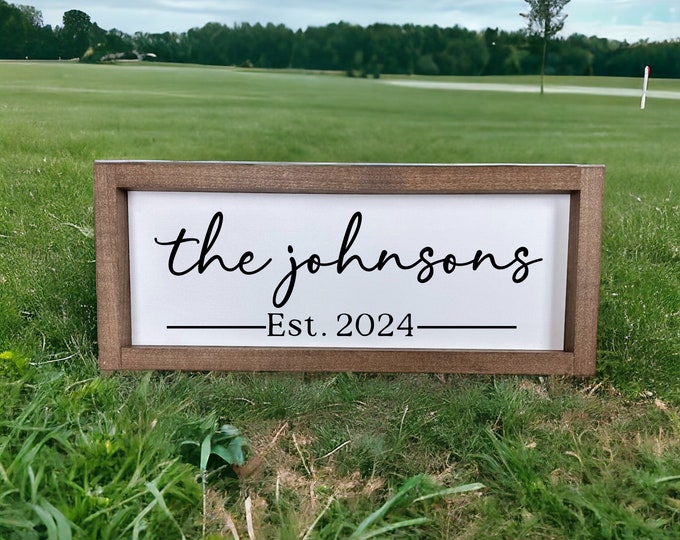 Custom Wood Sign, Personalized Family Name Sign, Last Name Sign, Family Name Sign, Anniversary Gift, Home Wall Decor, Wedding Sign