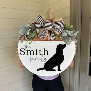 Custom Dog Door Hanger, Custom Dog Sign, Personalized Door Hanger with Dog, Dog Sign, Front Door Decor, Dog Door Hanger, Dog Decor