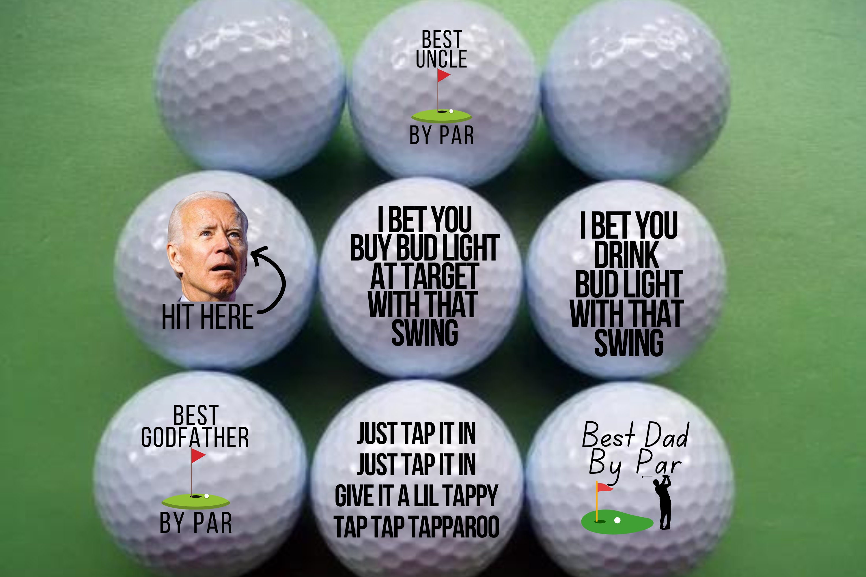  Personalized Golf Balls, Funny Text Golf Ball, Gag