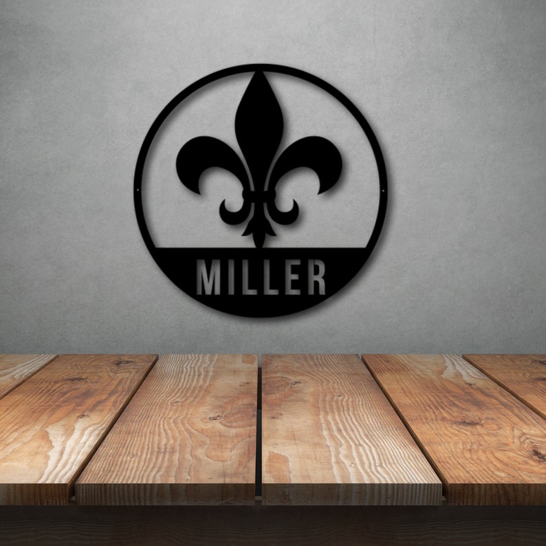 Metal Fleur De Lis Sign With Custom Name Fleur De Lis Sign Etsy