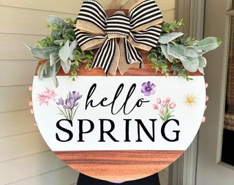 Spring Front Door Decor, Hello Spring Wreath, Spring Wreath, Spring Decor, Spring Flower Wreath, Spring Door Wreath, Hello Spring