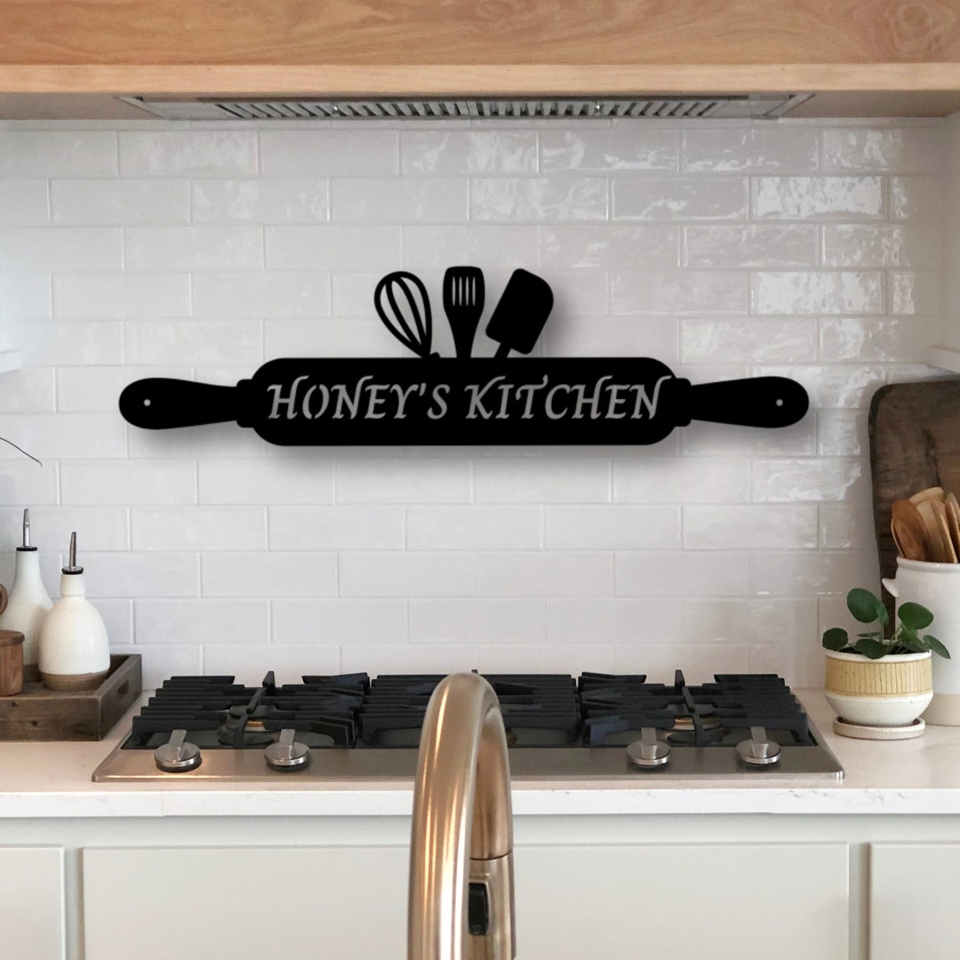 Custom Metal Kitchen Sign Personalized Metal Kitchen Sign Kitchen Wall
