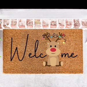Reindeer Welcome Doormat, Funny Christmas Doormat, Christmas Doormat, Merry Christmas Doormat, Christmas Home Decor, Christmas Decor