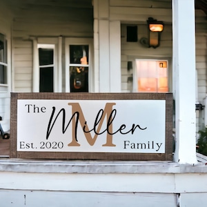 Personalized Last Name Sign with Names and Established Date, Anniversary Sign, Last Name Sign, Wedding Date Sign, Wedding Gift Sign
