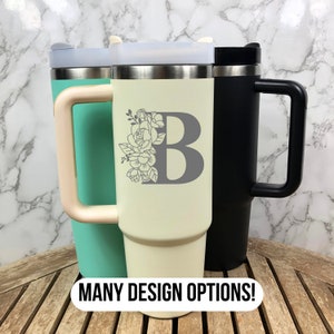 Personalized 40oz Tumbler Engraved with Handle & Straw, Custom Engraved 40oz Tumbler, Not Stanley Brand Quencher, Tumbler with Name