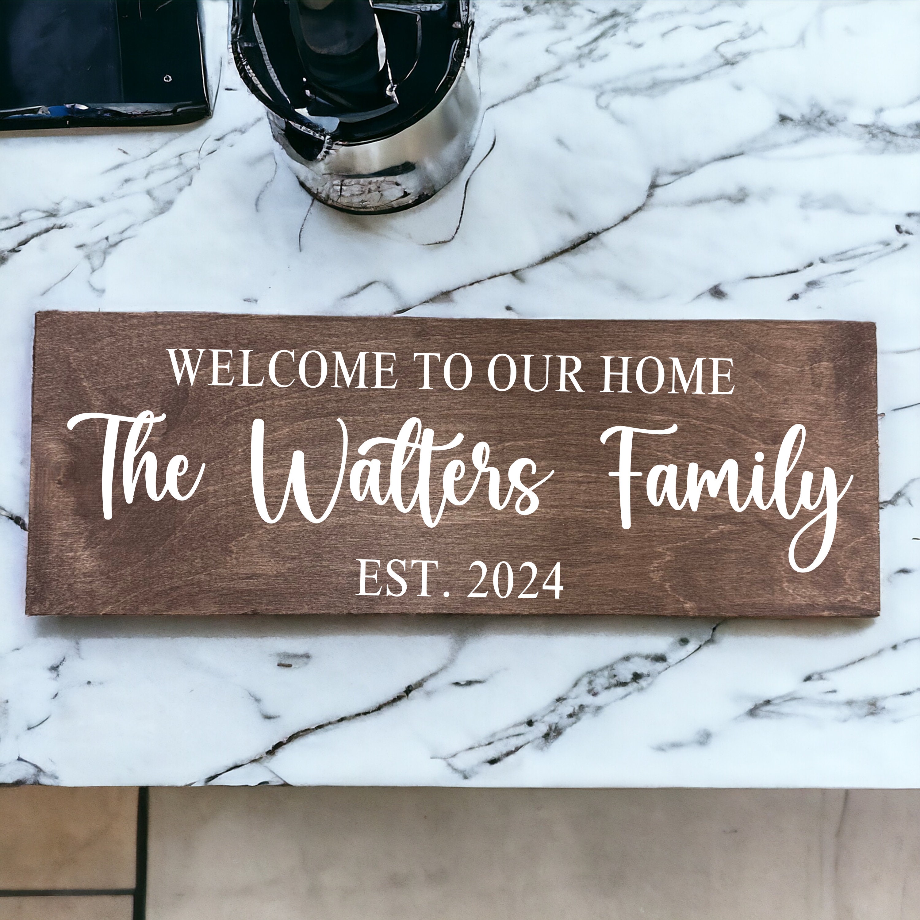 Welcome to Our Home Sign, Wedding Sign, Last Name Wood Sign, Family ...