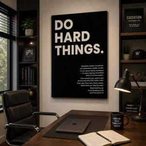 Do Hard Things Sign, Acrylic Wall Art, Motivational Sign, Home Gym Sign, Office Sign, Business Office Sign, Office Decor image 6
