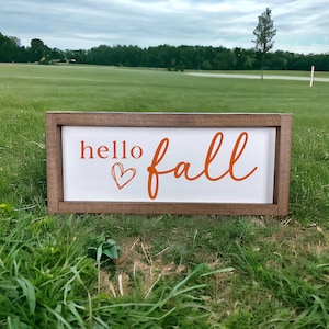Hello Fall Sign, Fall Season Sign, Fall Home Decor, Fall Decor, Fall Sign, Fall Leaves Sign, Thanksgiving Sign, Fall Wall Art
