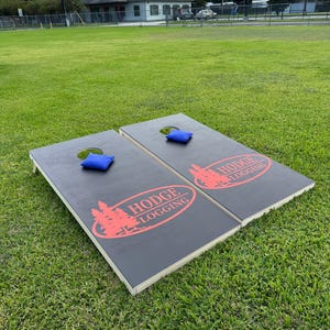 Custom Cornhole Boards Set – Personalized Bean Bag Toss Game – Wedding, Tailgate, Family Name, Logo – Outdoor Lawn Game, Custom Cornhole Set