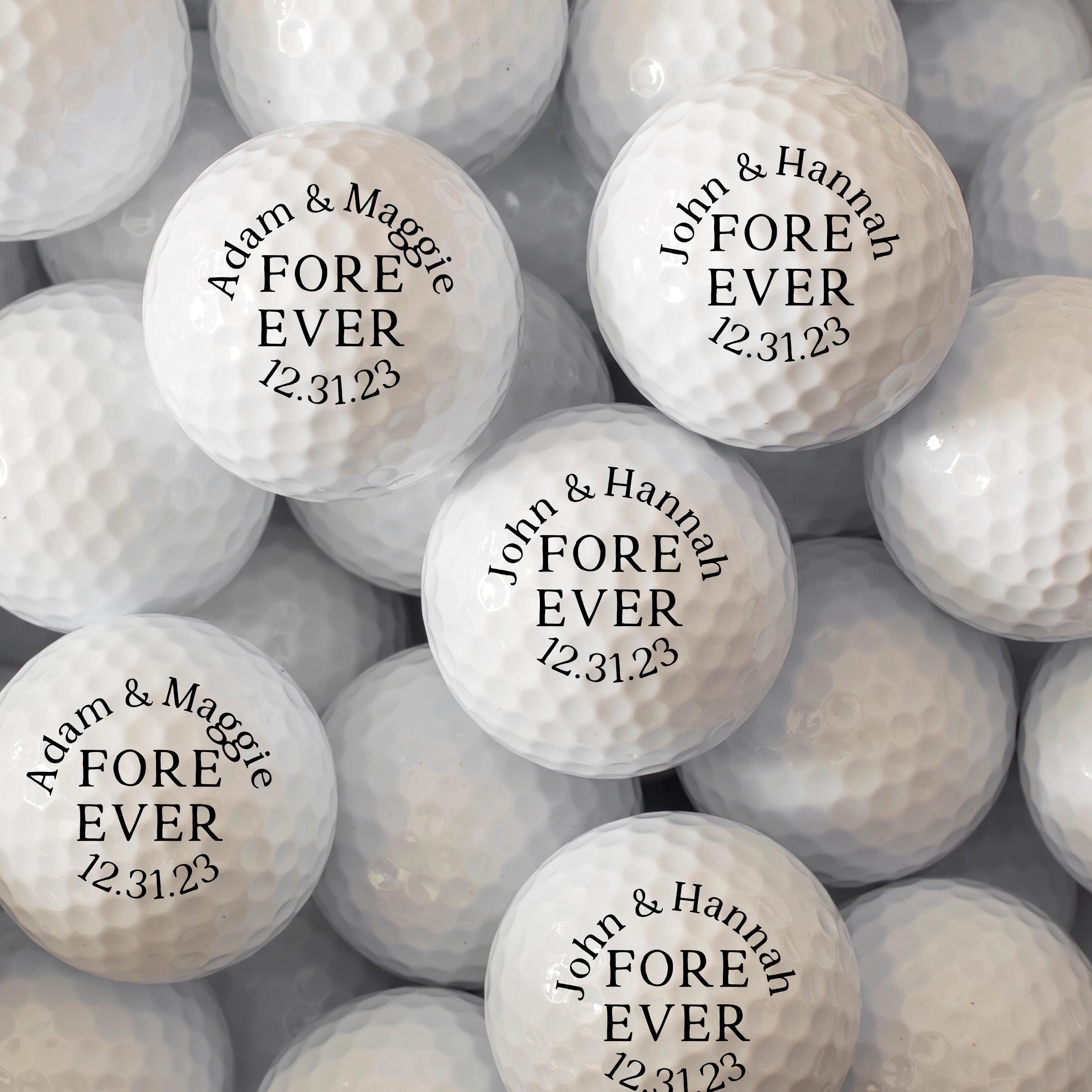 Fore Ever Custom Golf Ball Wedding Favor, Fore-Ever, Personalized Wedding Golf Ball Favors, Bride and Groom Golf Balls, Wedding Favors
