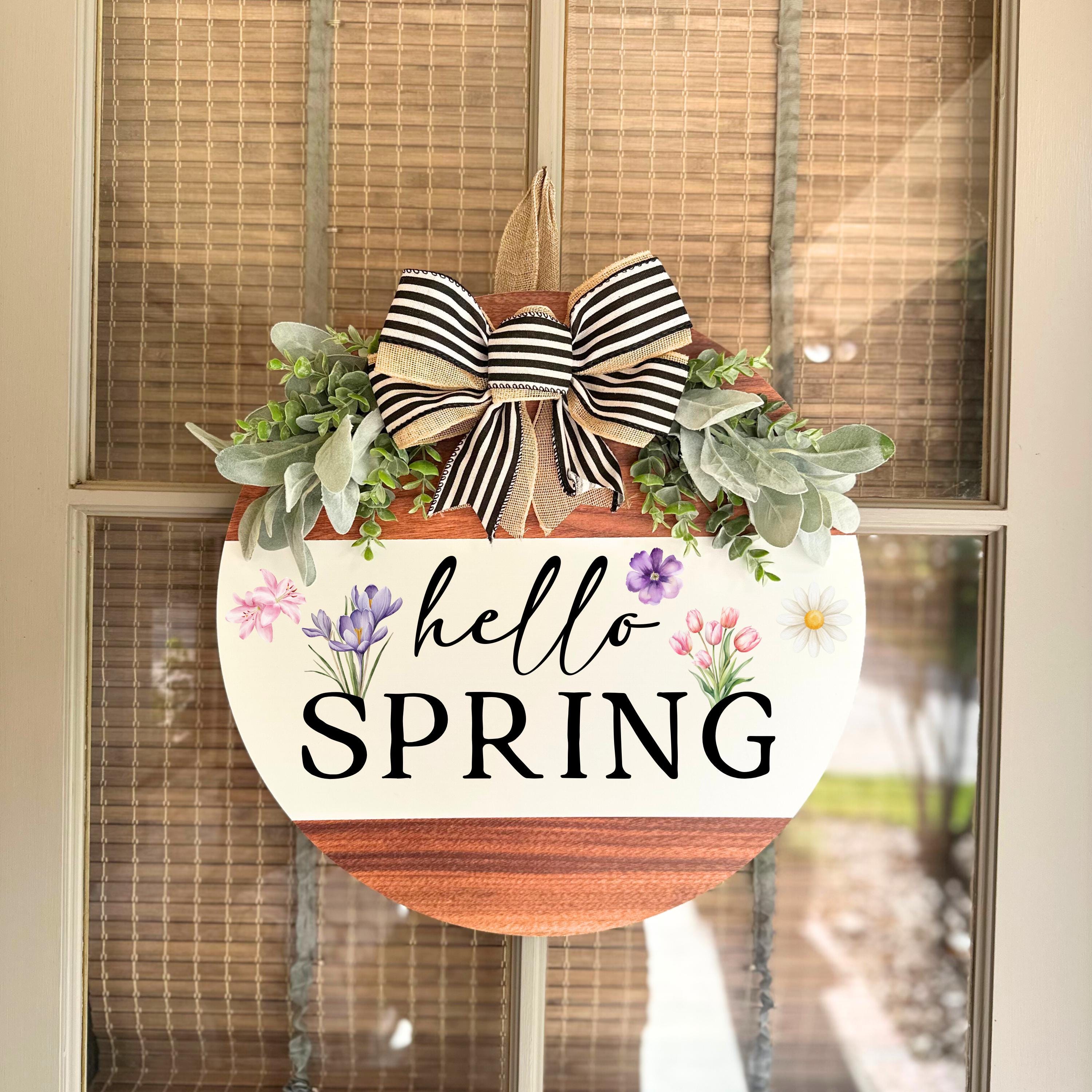 Spring Front Door Decor, Hello Spring Wreath, Spring Wreath, Spring