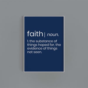 Faith | Christian Definition Printable Digital Wall Art | Ocean