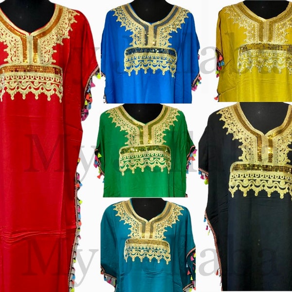 Robe Orientale Jellaba Arabe Gandoura Caftan Maroc traditionnelle femme marocain Maroc Abaya Chilaba mujer Djellaba damen Dubai m Été