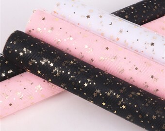 Fantasy star and moon yarn wrapping paper flower veil bronzing starry sky yarn bouquet wrapping paper decorative mesh yarn