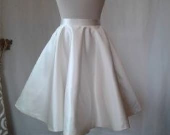 Ivory Satin Hochzeit Rock, Bell oder Pencil Style, Brautrock, Taschen