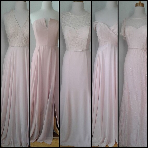 5 Styles Dresses / Bridesmaids / Grad / Evening / Blush / Size Etsy