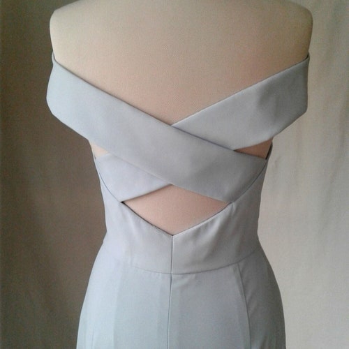 Robe de demoiselle d'honneur bleu brumeux - Robe de soirée bohème, taille S-M