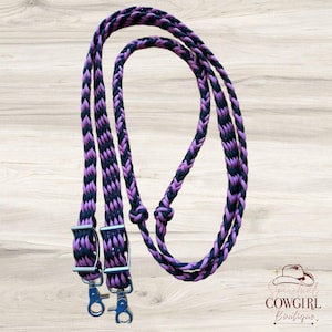 Braided Horse Reins – Handmade Paracord Reins for Barrel Racing, Rodeo or Trail – Lightweight Western Horse Tack