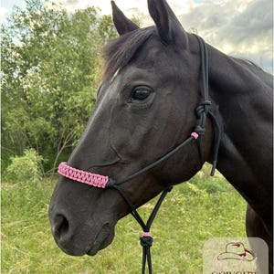 Custom Rope Halter with Braided Paracord Noseband – Handmade Horse Halter for Training, Western Riding & Groundwork
