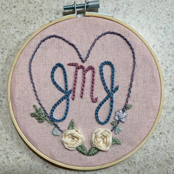 JMJ Floral Heart Embroidery Pattern