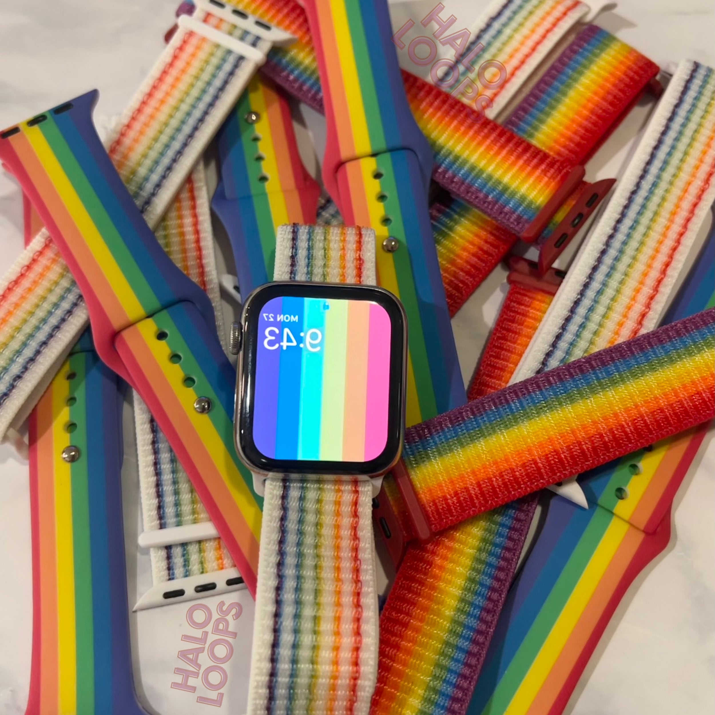Xtool Silicone Watch Band for Apple Watch Pride Rainbow 