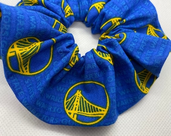 Golden State Warriors SCRUNCHIES - Handmade 100% Cotton - BLUE & YELLOW