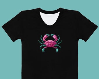 CANCER ZODIAC T-Shirt - Women's Colorful Tee Gift, Female Horoscope Tshirt Gift, Astrology Birthday Present for Her